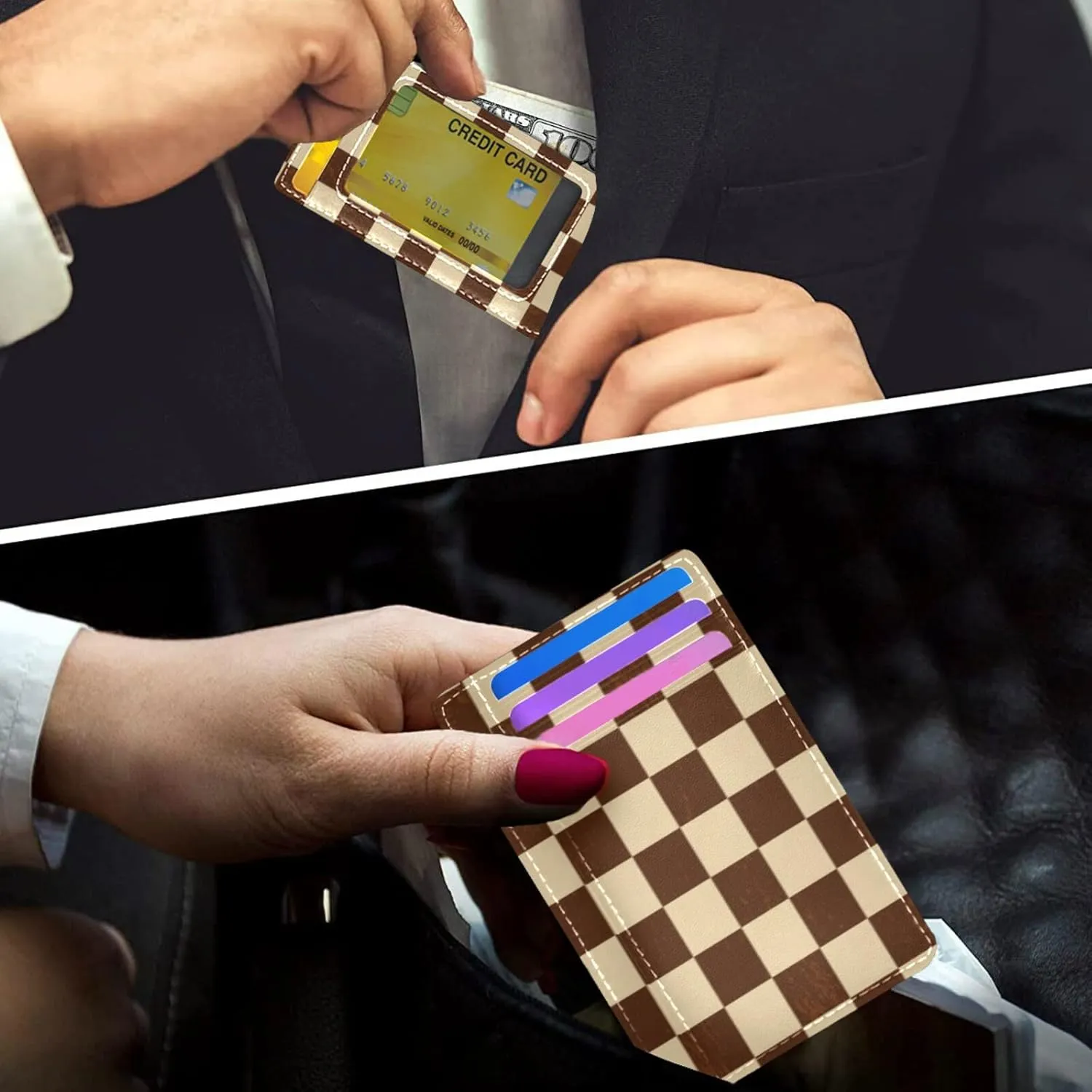 susiyo Slim Minimalist Wallets Rfid Blocking Card Wallets PU Leather Front Pocket Wallets for Men and Women