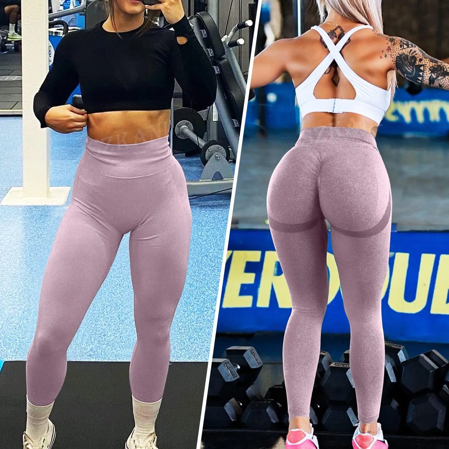 SZKANI Butt Lifting Leggings for Women Booty High Waisted Workout Yoga Pants Scrunch Butt Gym Seamless Booty Tight