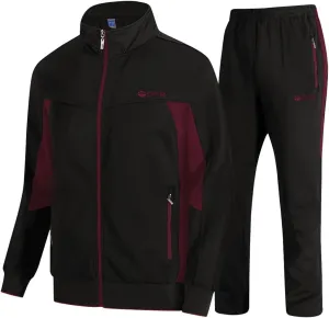 TBMPOY Men's Tracksuits Sweatsuits for Men Sweat Track Suits 2 Piece Casual Athletic Jogging Warm Up Full Zip Sets
