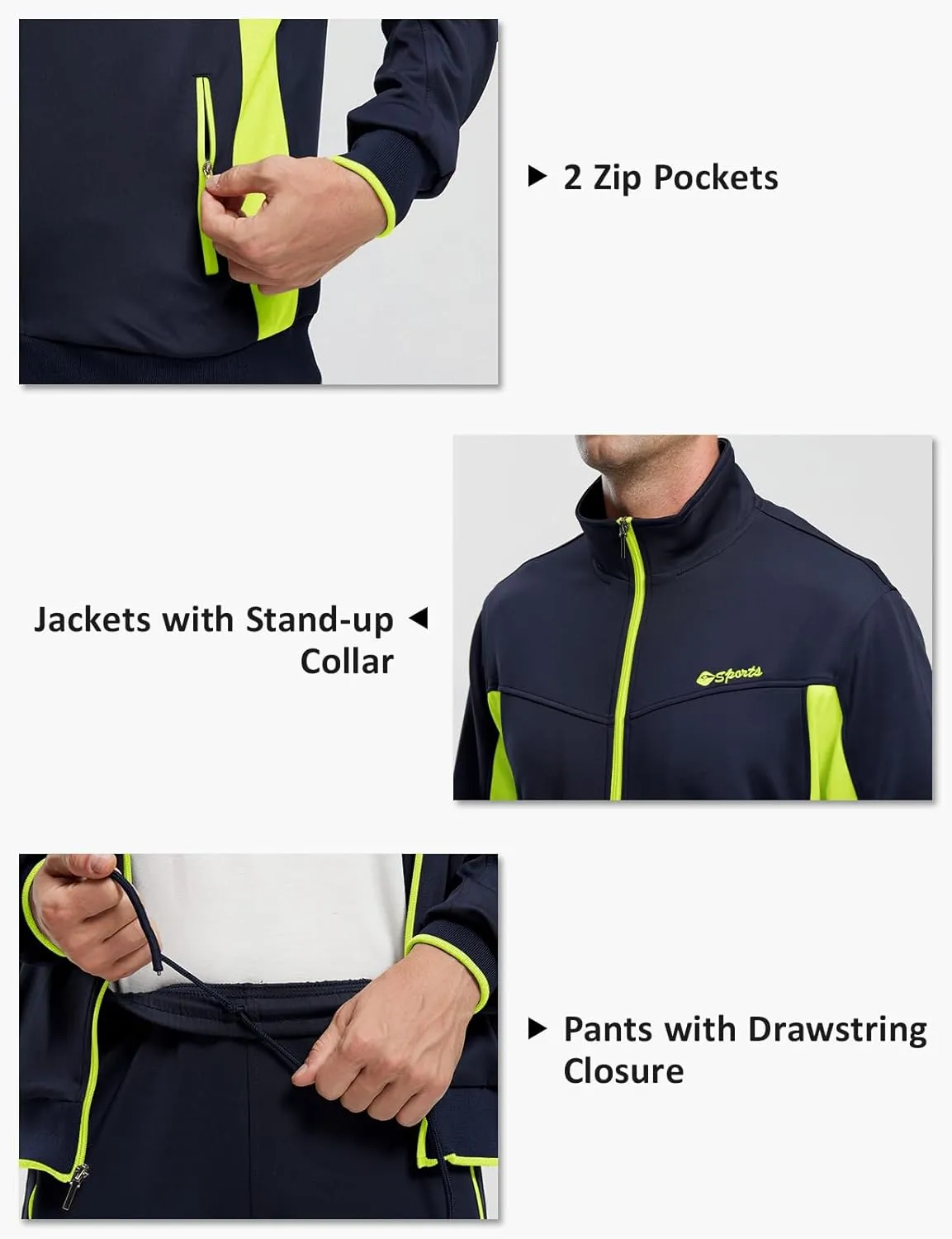 TBMPOY Men's Tracksuits Sweatsuits for Men Sweat Track Suits 2 Piece Casual Athletic Jogging Warm Up Full Zip Sets