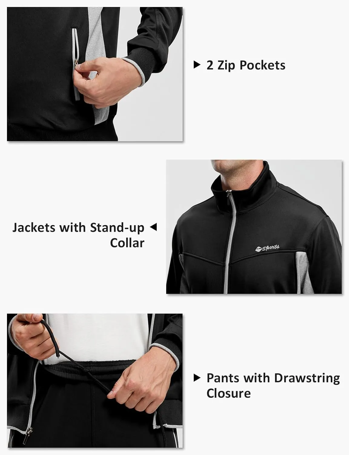 TBMPOY Men's Tracksuits Sweatsuits for Men Sweat Track Suits 2 Piece Casual Athletic Jogging Warm Up Full Zip Sets
