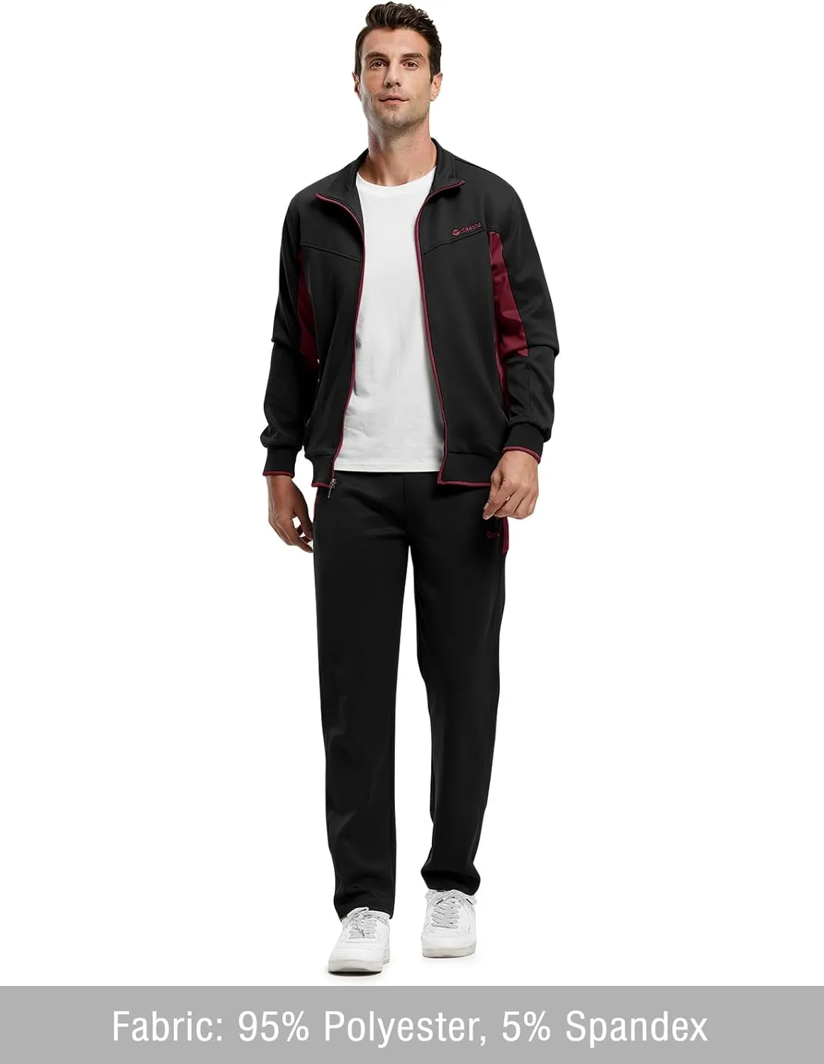 TBMPOY Men's Tracksuits Sweatsuits for Men Sweat Track Suits 2 Piece Casual Athletic Jogging Warm Up Full Zip Sets