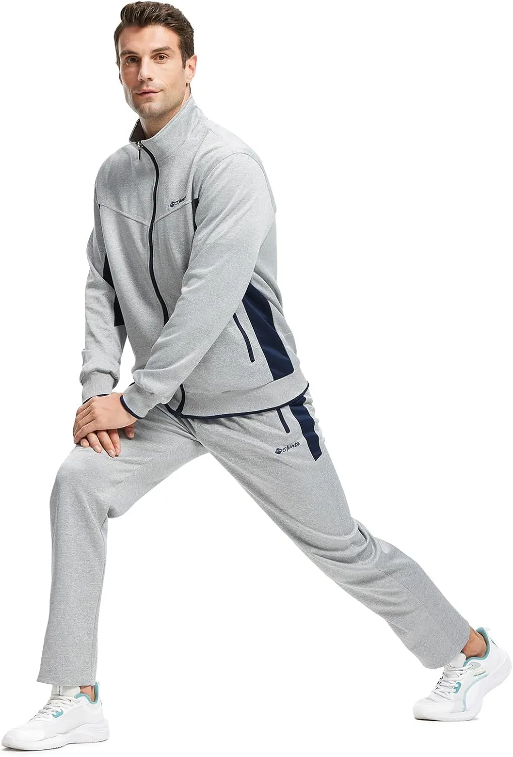 TBMPOY Men's Tracksuits Sweatsuits for Men Sweat Track Suits 2 Piece Casual Athletic Jogging Warm Up Full Zip Sets