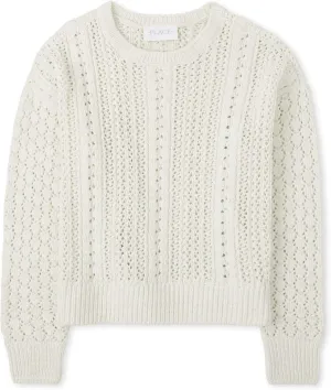 The Children's Place Girls' Long Sleeve Crew Neck Pullover Chenille Sweater
