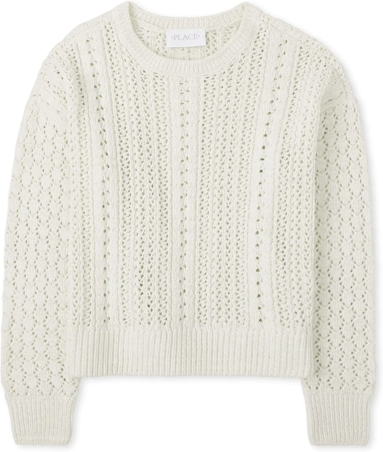 The Children's Place Girls' Long Sleeve Crew Neck Pullover Chenille Sweater