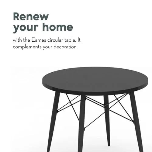 The Shop Circular Coffee Table Type 4 Legs Mdf Cover 80 Cm Diameter X 44 Cm Black