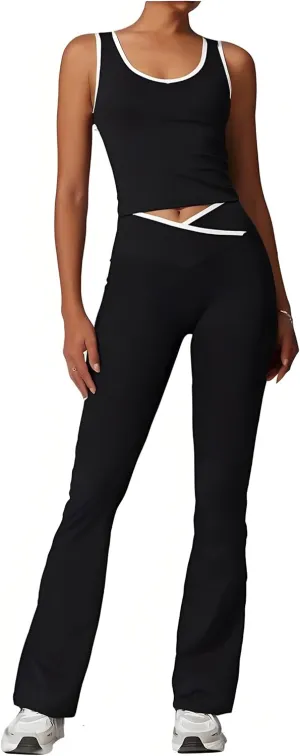 TIFIYA Women's Yoga Set Sports Bra/Tank Top High-Waisted Shorts/Pants 2-Piece Workout Sets for Women