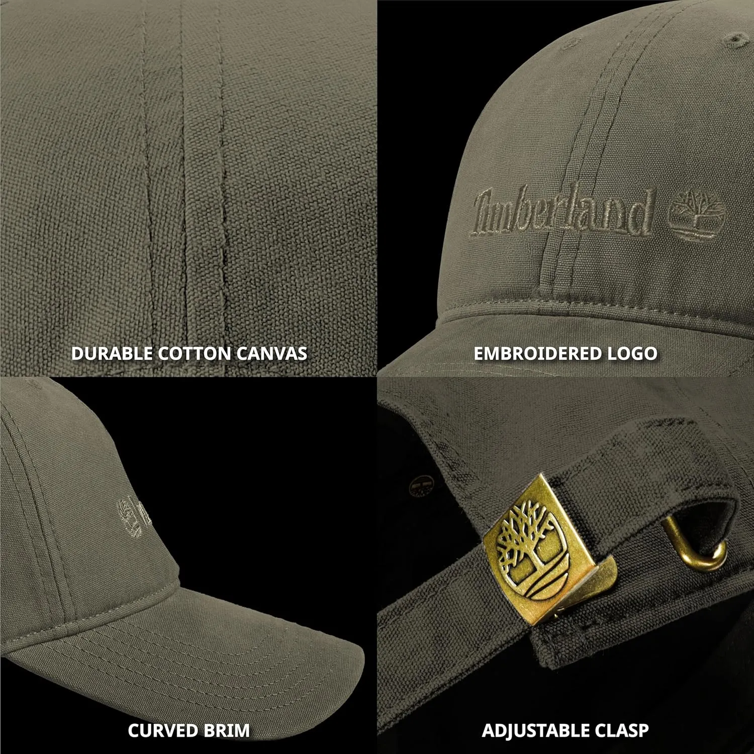 Timberland Cooper Hill Men's Baseball Cap - Cotton Canvas, Adjustable, Lightweight & Stylish Hat for Outdoor Activities