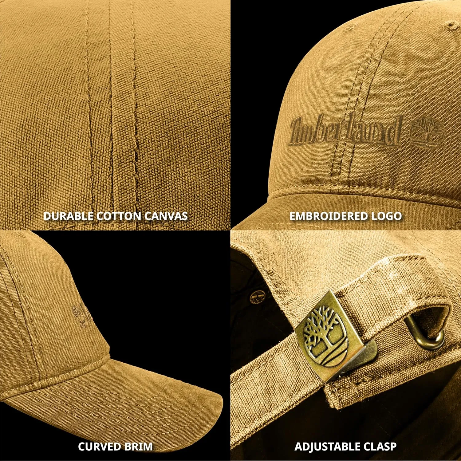 Timberland Cooper Hill Men's Baseball Cap - Cotton Canvas, Adjustable, Lightweight & Stylish Hat for Outdoor Activities
