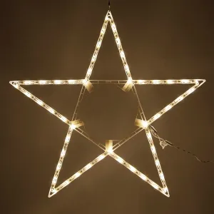 timeless 32a?? Warm White LED Star Light, Fold-Flat Christmas Lighted Star, Outdoor Warm White 32'