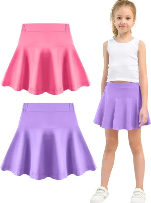 Toddler Skirt Little Girls Athletic Uniform Skorts Golf Outfit Cheer Tennis Skirts with Shorts