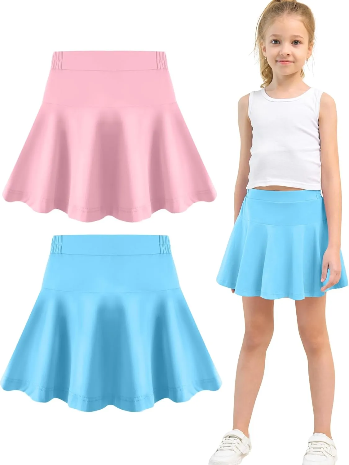 Toddler Skirt Little Girls Athletic Uniform Skorts Golf Outfit Cheer Tennis Skirts with Shorts