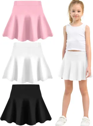 Toddler Skirt Little Girls Athletic Uniform Skorts Golf Outfit Cheer Tennis Skirts with Shorts