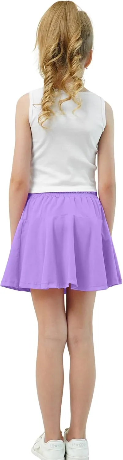 Toddler Skirt Little Girls Athletic Uniform Skorts Golf Outfit Cheer Tennis Skirts with Shorts