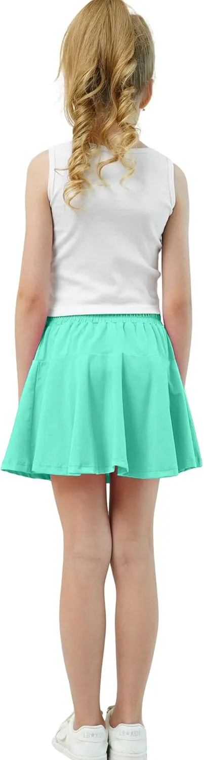 Toddler Skirt Little Girls Athletic Uniform Skorts Golf Outfit Cheer Tennis Skirts with Shorts
