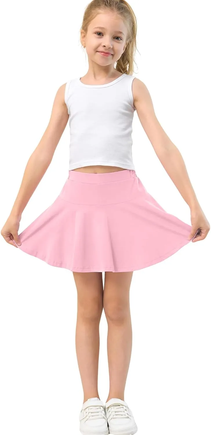 Toddler Skirt Little Girls Athletic Uniform Skorts Golf Outfit Cheer Tennis Skirts with Shorts