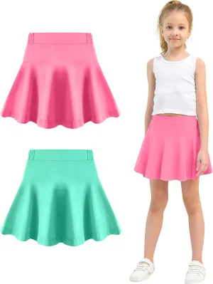 Toddler Skirt Little Girls Athletic Uniform Skorts Golf Outfit Cheer Tennis Skirts with Shorts