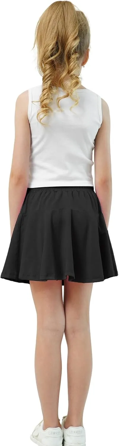 Toddler Skirt Little Girls Athletic Uniform Skorts Golf Outfit Cheer Tennis Skirts with Shorts