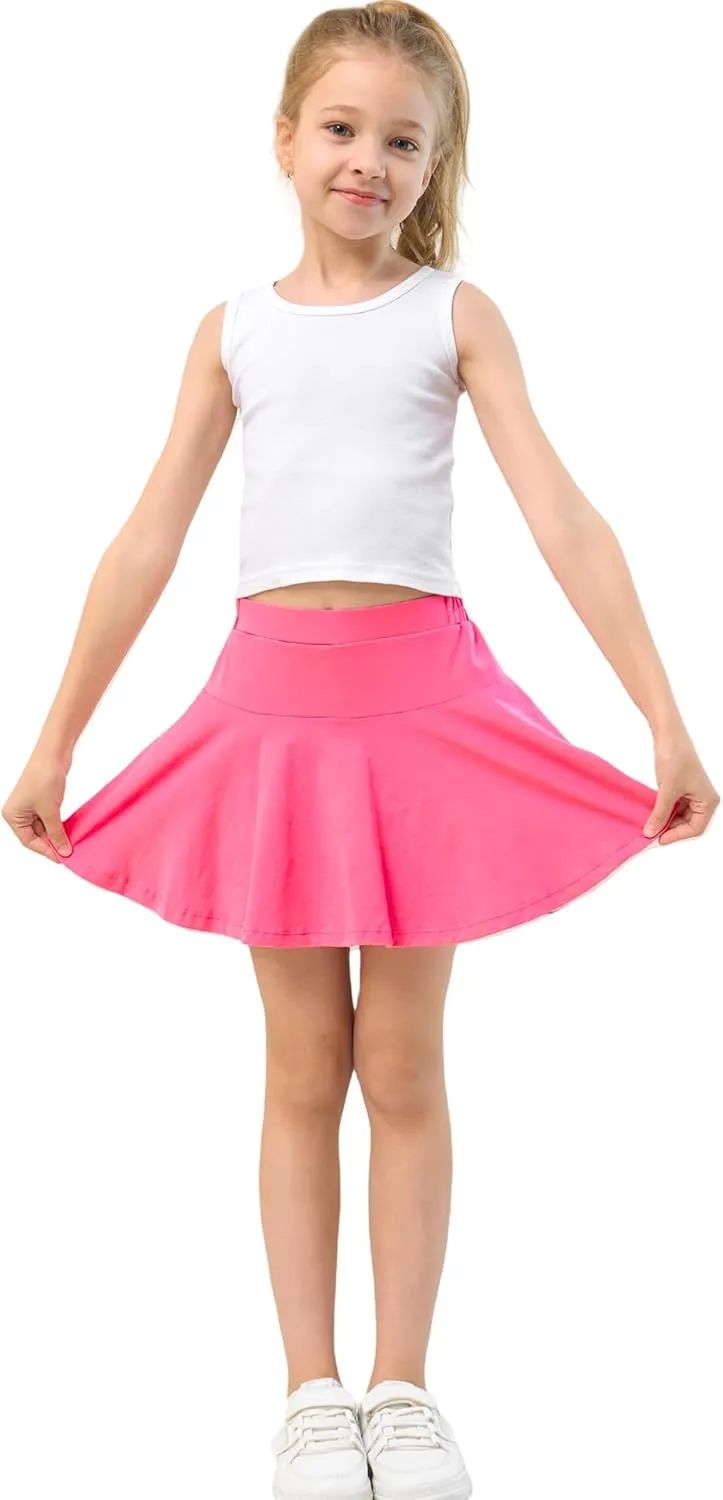 Toddler Skirt Little Girls Athletic Uniform Skorts Golf Outfit Cheer Tennis Skirts with Shorts