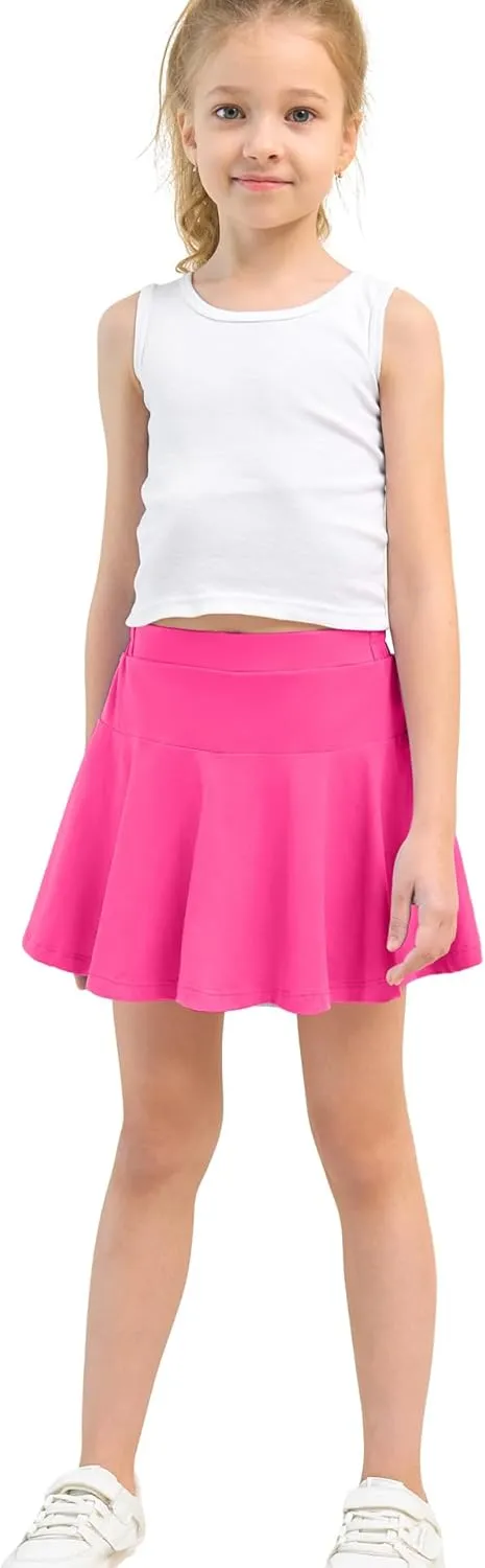 Toddler Skirt Little Girls Athletic Uniform Skorts Golf Outfit Cheer Tennis Skirts with Shorts