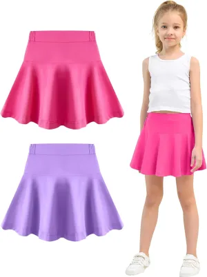 Toddler Skirt Little Girls Athletic Uniform Skorts Golf Outfit Cheer Tennis Skirts with Shorts