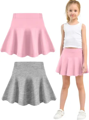 Toddler Skirt Little Girls Athletic Uniform Skorts Golf Outfit Cheer Tennis Skirts with Shorts