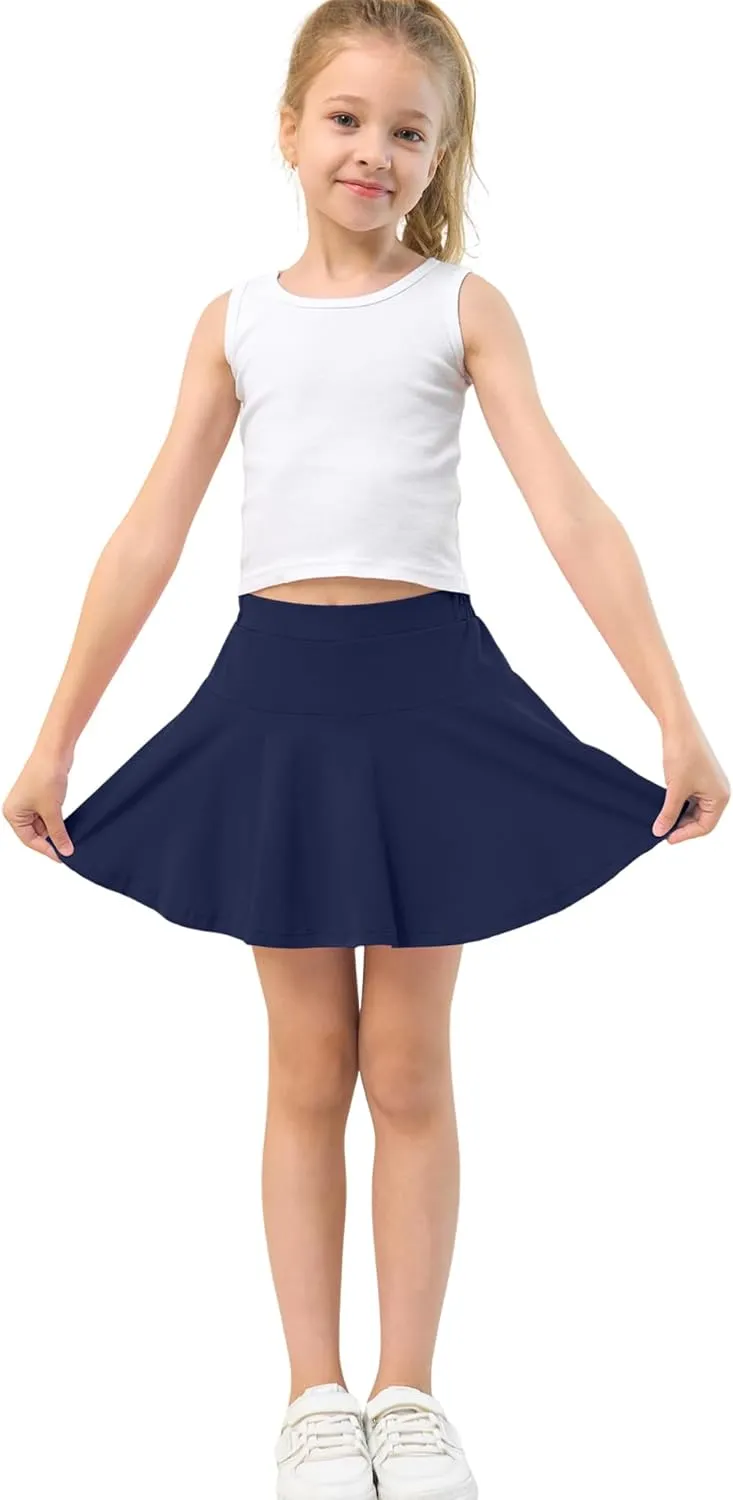 Toddler Skirt Little Girls Athletic Uniform Skorts Golf Outfit Cheer Tennis Skirts with Shorts