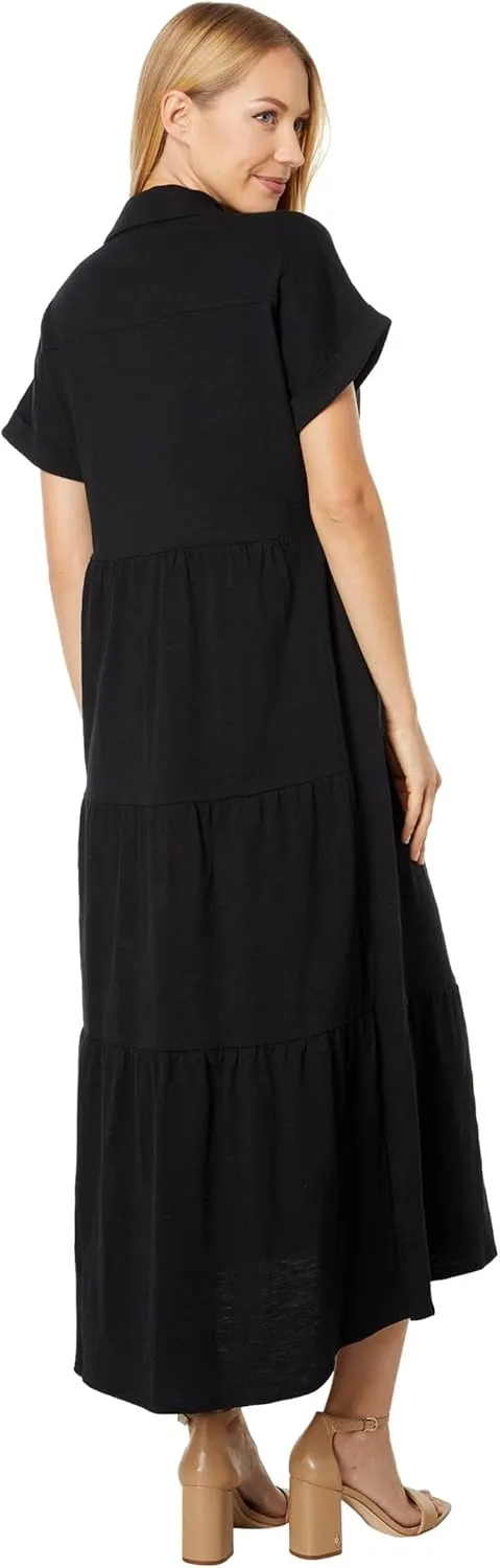 Tommy Hilfiger Women's Tiered Skirt Maxi Short Sleeve Casual