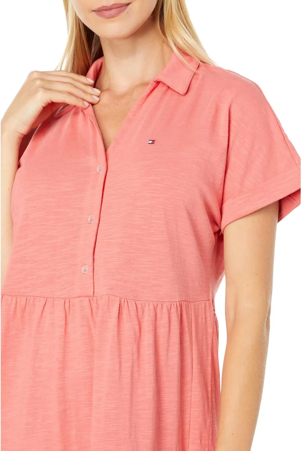 Tommy Hilfiger Women's Tiered Skirt Maxi Short Sleeve Casual