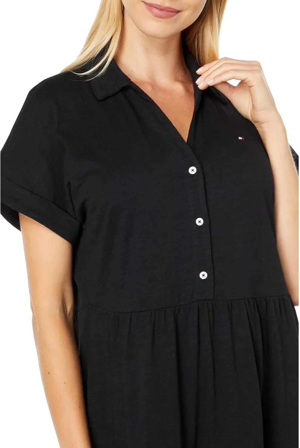 Tommy Hilfiger Women's Tiered Skirt Maxi Short Sleeve Casual