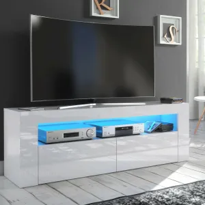 TV STAND DACO 2DRAWS 140CM WHITE / WHITE GLOSS