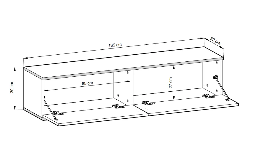TV Stand ORO 135 SLATS white