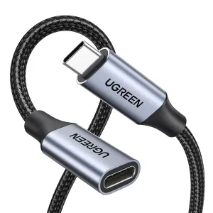 UGREEN 3.3Ft/1M USB C Extension Cable, USB C 3.2 Nylon Braided Type C Male to Female Cord 100W 10Gbps Compatible with Steam Deck, Hubs, MacBook Mini 2023/Pro, iPad, etc.(30205)