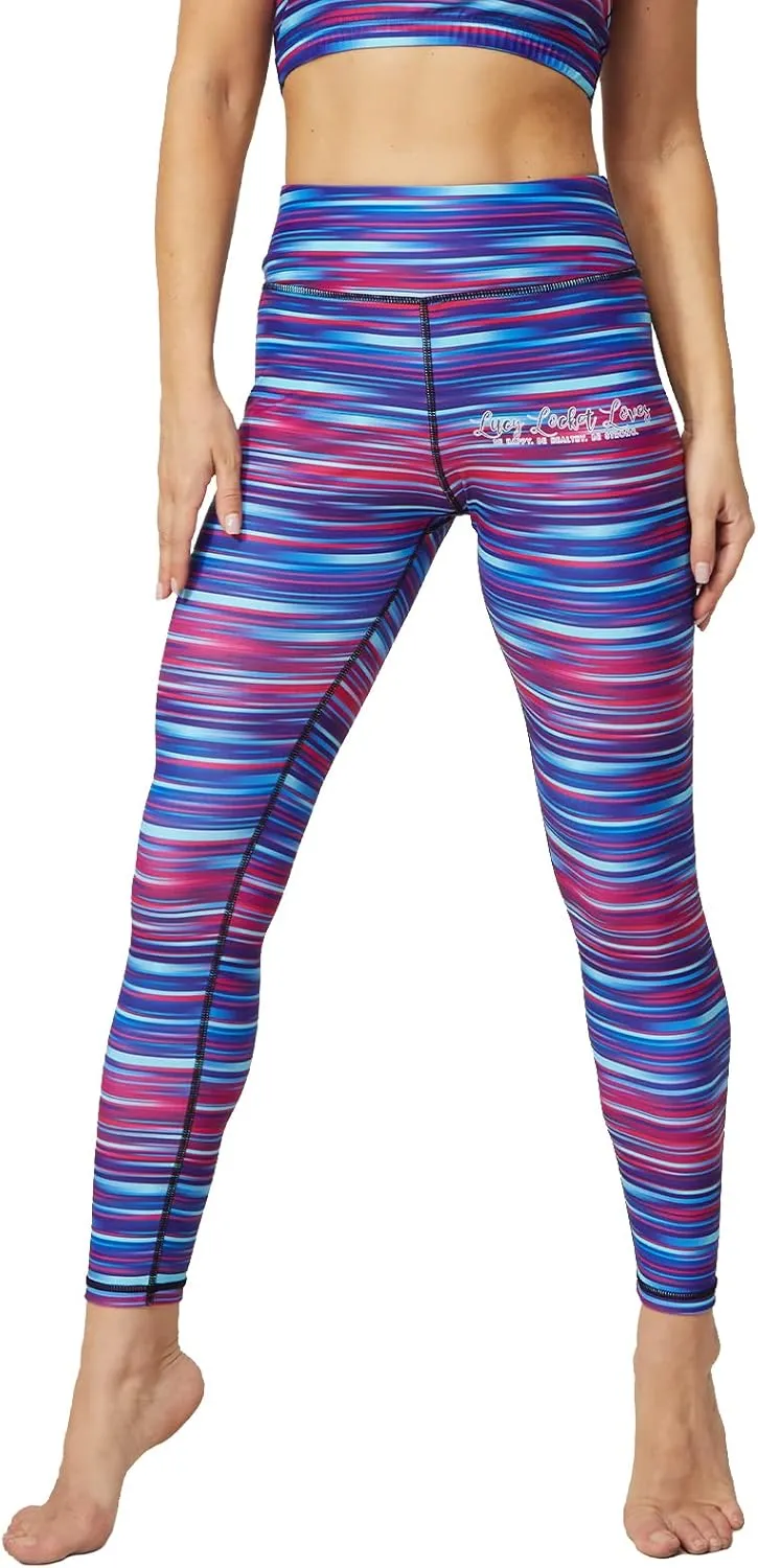 UIUO-UIPEU Women's Printed Yoga Pants with Pockets 7/8 Workout Leggings for Women Tummy Control Compression Leggings