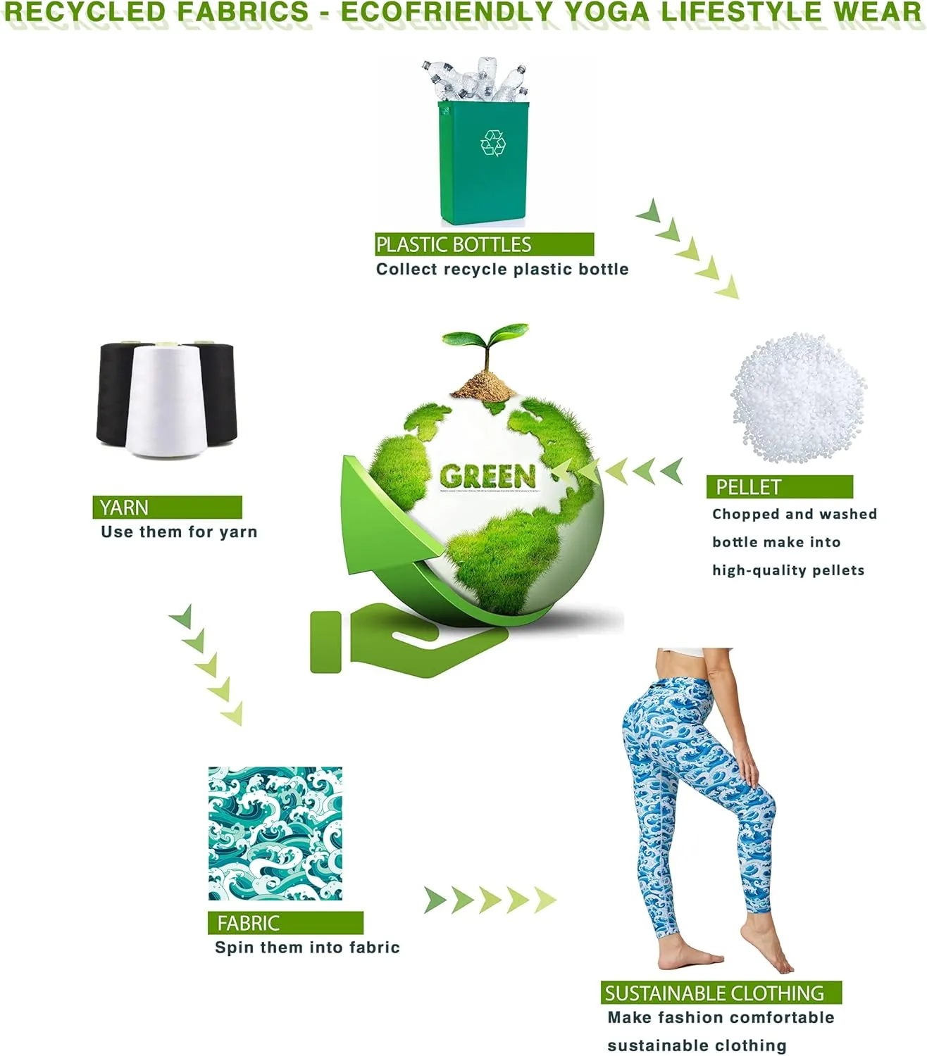 UIUO-UIPEU Women's Printed Yoga Pants with Pockets 7/8 Workout Leggings for Women Tummy Control Compression Leggings