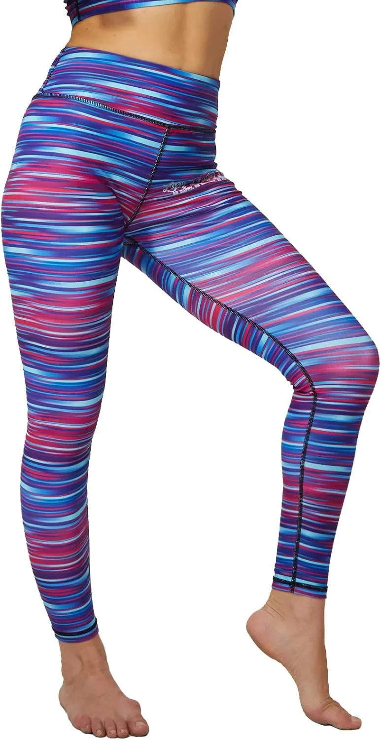 UIUO-UIPEU Women's Printed Yoga Pants with Pockets 7/8 Workout Leggings for Women Tummy Control Compression Leggings