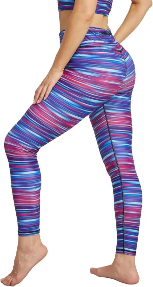 UIUO-UIPEU Women's Printed Yoga Pants with Pockets 7/8 Workout Leggings for Women Tummy Control Compression Leggings