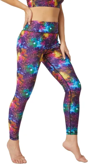 UIUO-UIPEU Women's Printed Yoga Pants with Pockets 7/8 Workout Leggings for Women Tummy Control Compression Leggings