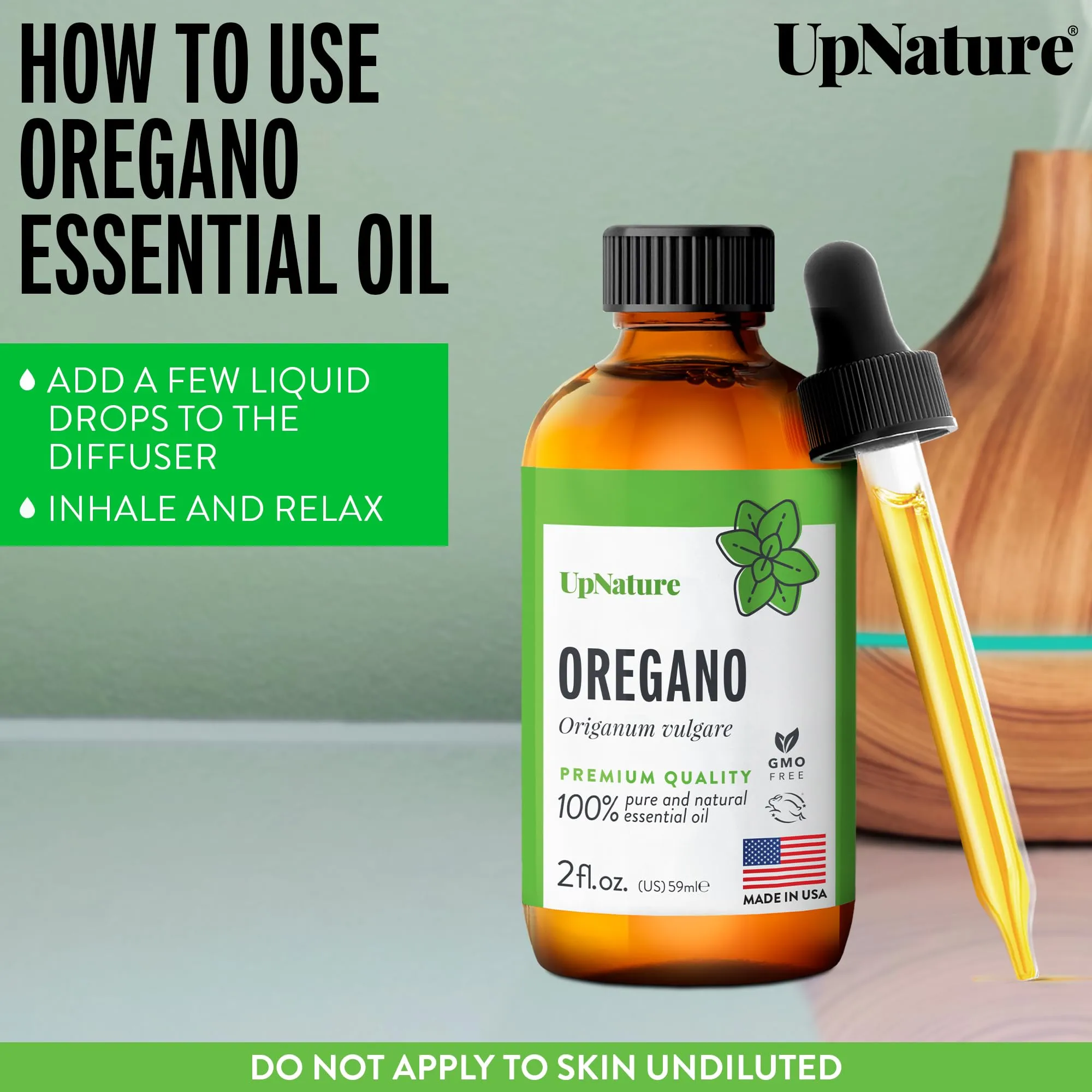 UpNature Oregano Essential Oil - Huge 2oz - 100% Pure Oregano Oil - Aromatherapy Oil