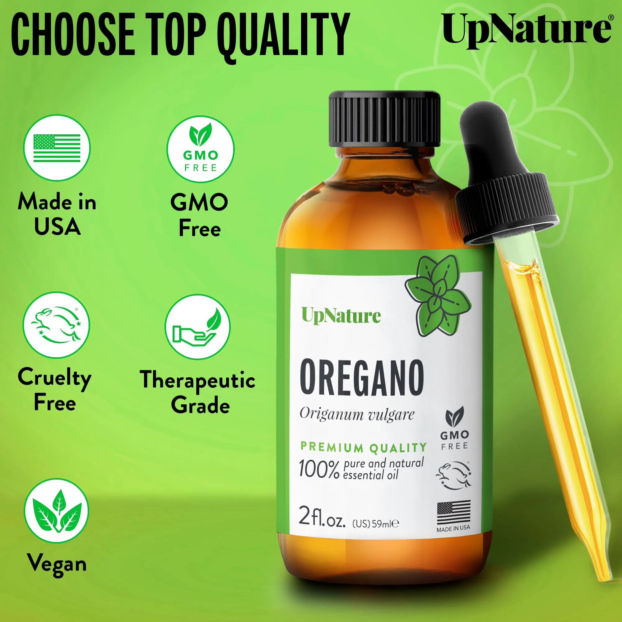 UpNature Oregano Essential Oil - Huge 2oz - 100% Pure Oregano Oil - Aromatherapy Oil