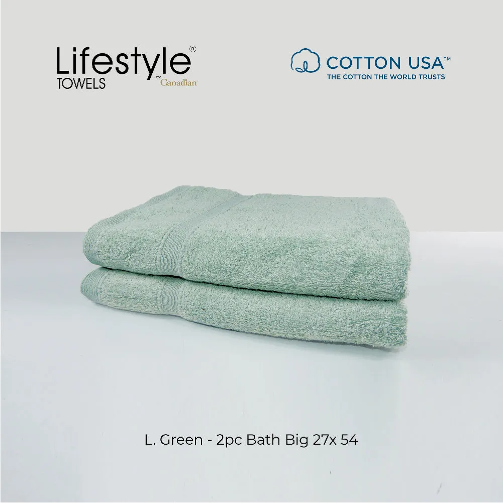 USA COTTON SUPER ABSORBENT TOWEL  2PC. BATH TOWEL SET ( 1111 )