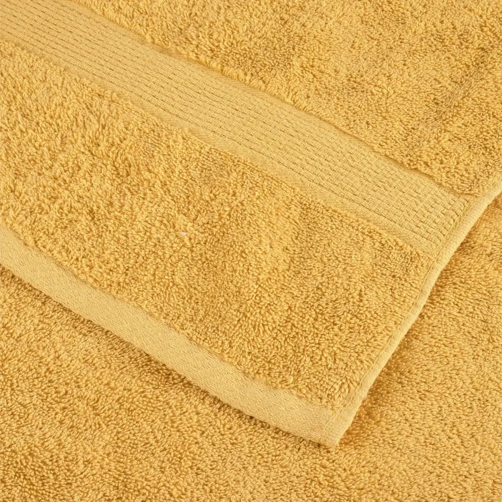 vidaXL 6 Piece Premium Towel Set SOLUND Gold 600 gsm - Ultra Soft & Highly Absorbent Cotton Towels, OEKO-TEX Certified
