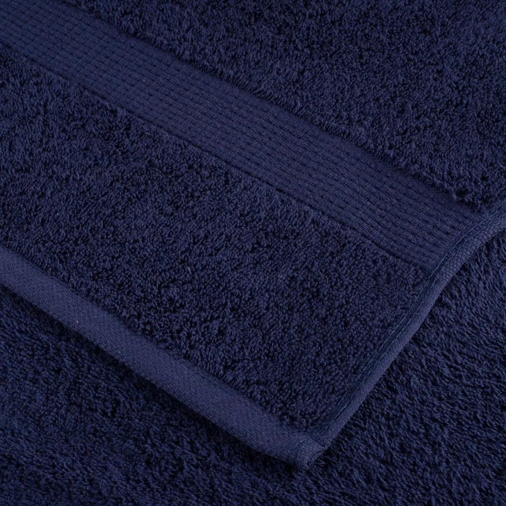 vidaXL 8 Piece Premium Navy Blue Towel Set SOLUND 600 GSM – Luxurious & Absorbent Cotton Towels