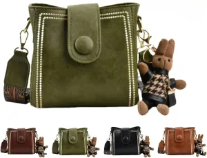 Vintage Fashion Bag with Adjustable Wider Shoulder Strap, womens elegant minimalist handbag trendy vintage bucket bag