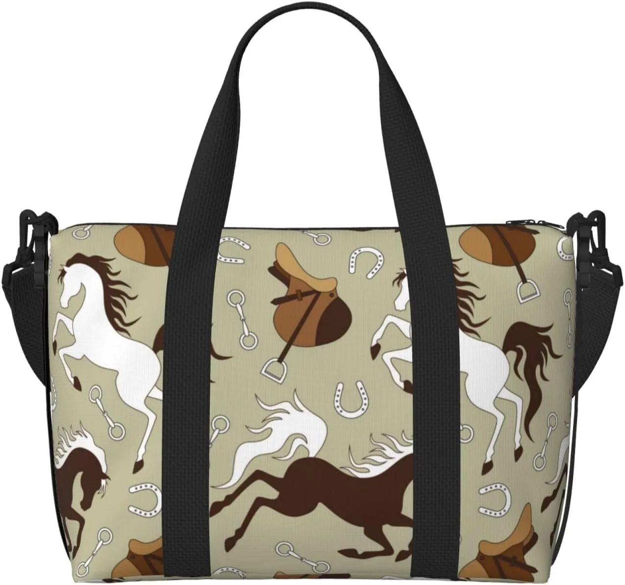 VOSERY Laptop Tote Bag for Women Work - Minimalist Cool Horse Saddle_A Gym Bag for Women Men, Personal Item Crossbody Travel Bags for Women Men Carry On, Overnight Weekender Bags for Women Travel
