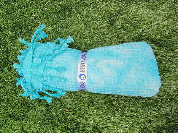 WAFFLE LIGHTWEIGHT QUICK DRY Towel - Blue Tie Dye