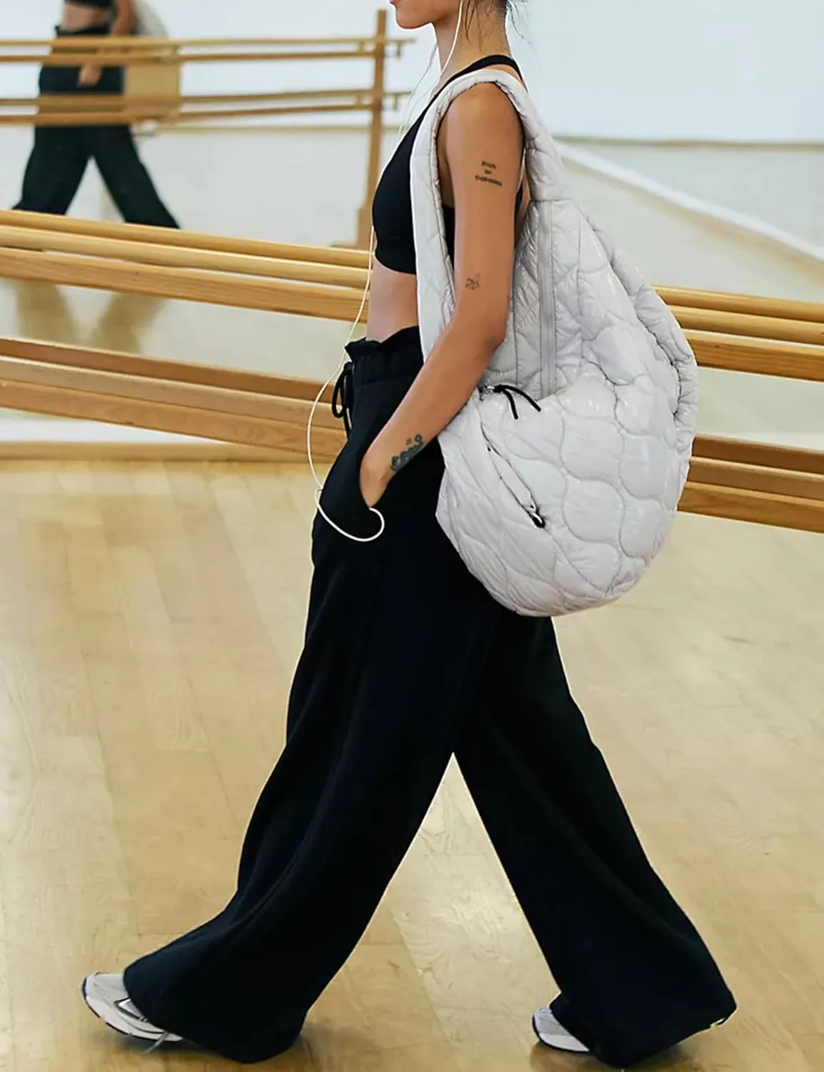 Wide Leg Sweatpants Women High Waisted Cotton Baggy Flared Workout Pants Drawstring Athletic Joggers