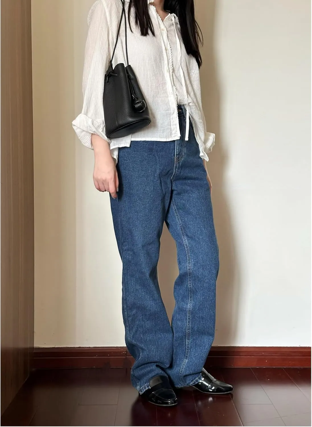 Women' Genuine leather fashionable minimalist bucket bag summer shoulder bag