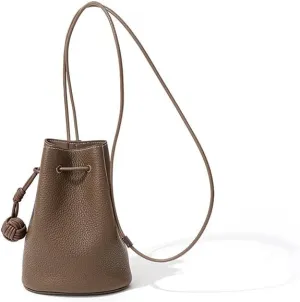 Women' Genuine leather fashionable minimalist bucket bag summer shoulder bag
