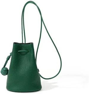 Women' Genuine leather fashionable minimalist bucket bag summer shoulder bag